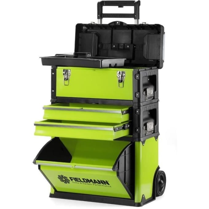 FIELDMANN – FDN 4150 – Gereedschapskist op wielen – Metaal – 3 delen
