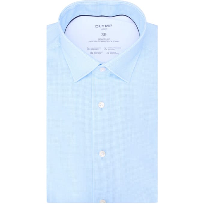 OLYMP Luxor 24/Seven Overhemd, Modern Fit, New Kent, Bleu