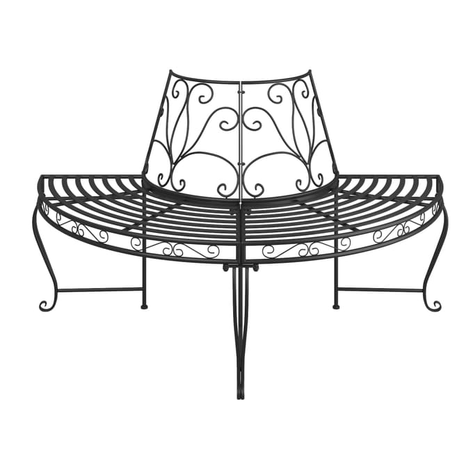 vidaXL - Boombank - halfrond - Ø160 - cm - staal - zwart