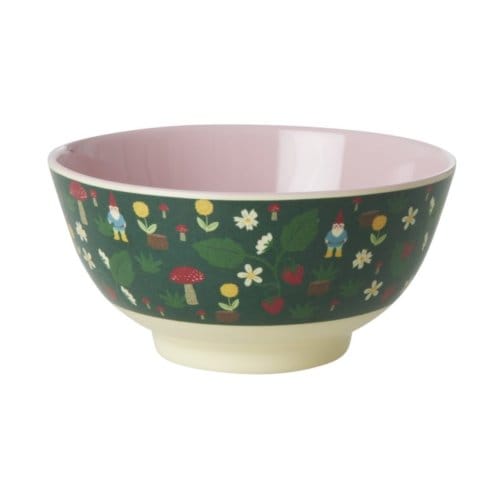 Rice kerst melamine kom medium forest gnome