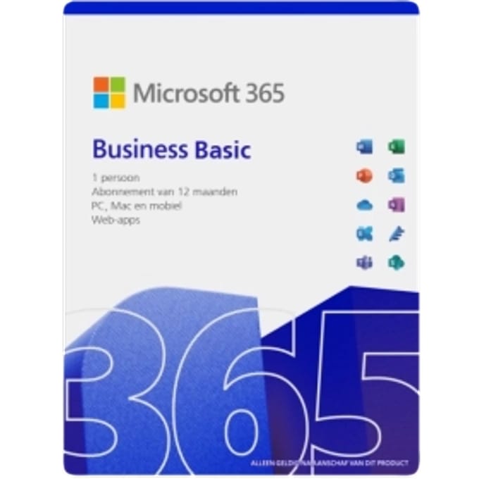 Microsoft 365 Business Basic | Jaarabonnement | 1 Gebruiker