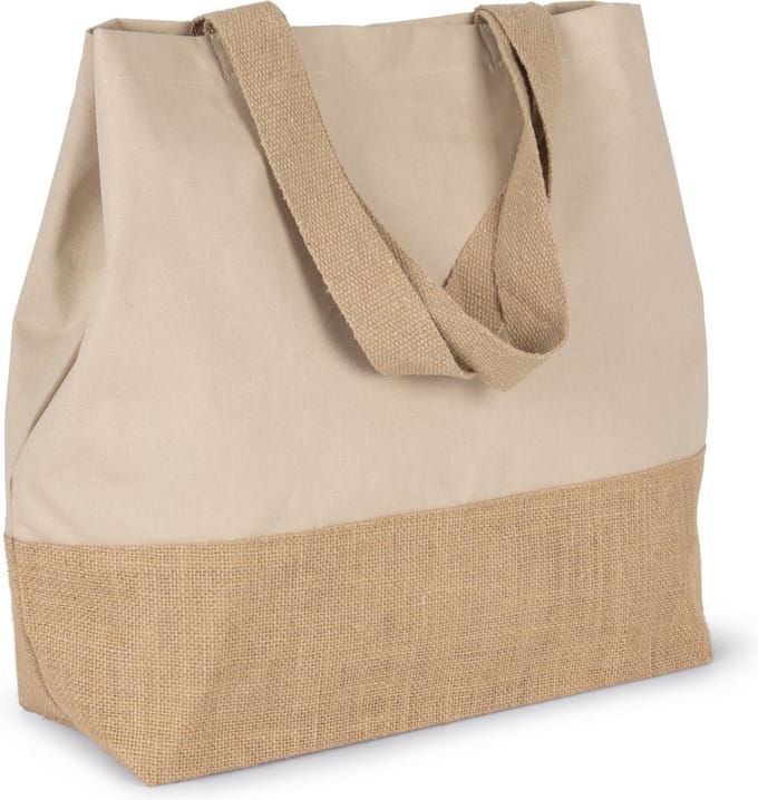 Kimood Shopper van jute- & katoencanvas KI0235 - Light Sand / Natural - One size