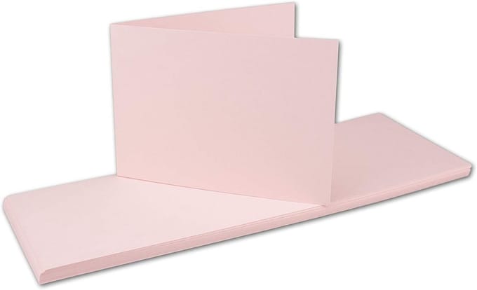 25x Roze Vouwkaarten DIN A6 Blanco Dubbel - Zwaar 220 g/m² Karton