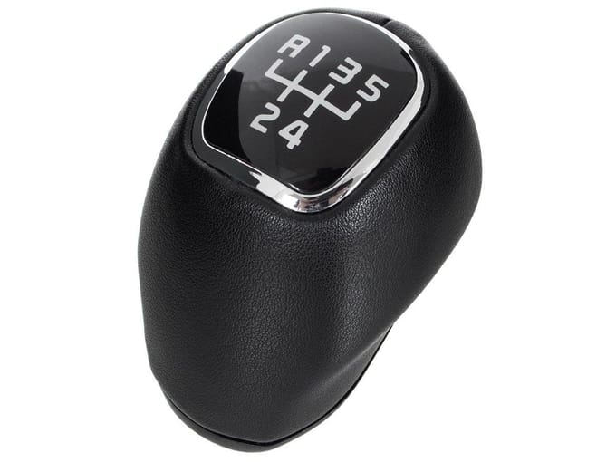 Modecar - Versnelling Knop - Zwarte Leren - 5 Versnellingen