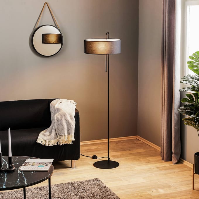 ACB ILUMINACIÓN Vloerlamp Clip, zwart, hoogte 150 cm