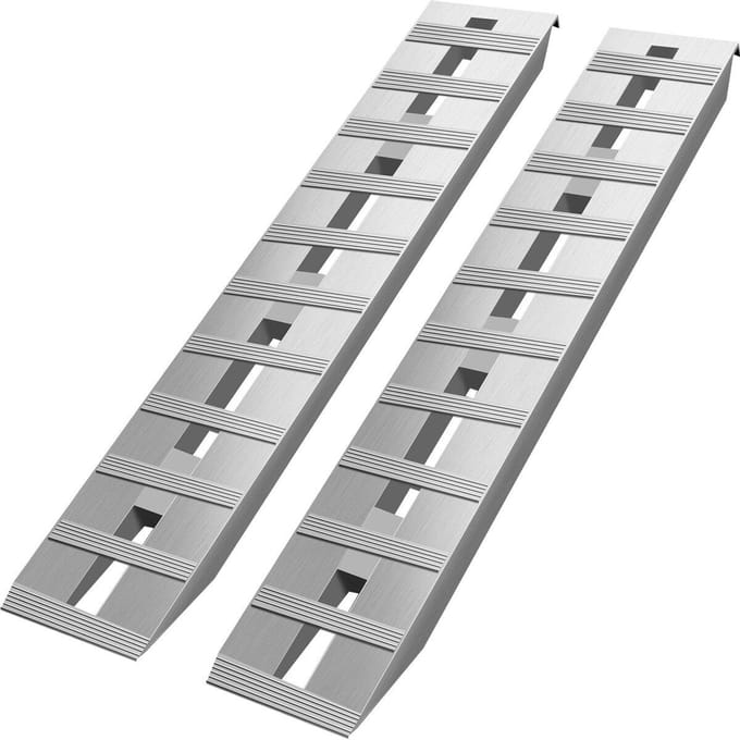 Rampes de remorque en aluminium 60'' X 12'' Capacité totale 6000 LBS Queue de castor Crochet d'extrémité Paire 2 Rampes