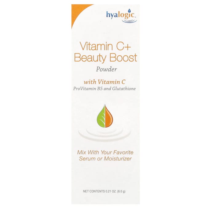 Hyalogic, Vitamine C + Poudre Boost Beauté, Sans Parfum, 6 g (0,21 once) brown