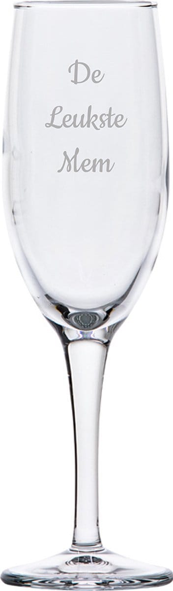 Gegraveerde Champagneglas 16,5cl De Leukste Mem