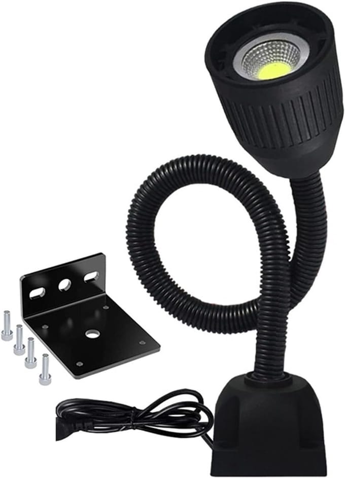 Werkplaatslamp - Machineverlichting - Precisiewerk - Flexibele nek - 220cm lengte - Zwart