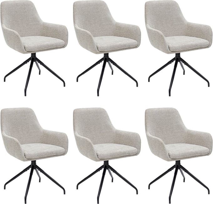 Set van 6 Kick draaistoel Miko - champagne