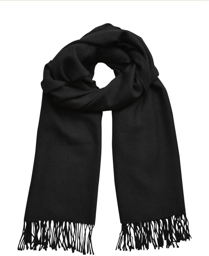 Next - Dames - Premium, in Italië vervaardigde sjaal van middelzware twill - Zwart