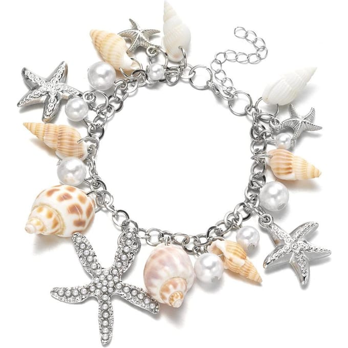 Koreaanse Mode Mode Getijden Oceaan Boheemse Armband, Zeester Schelp Armband Sieraden white