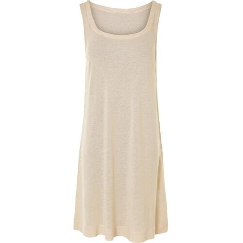 ESMARA Dames jurk van linnenmix (Beige, M (40/42))