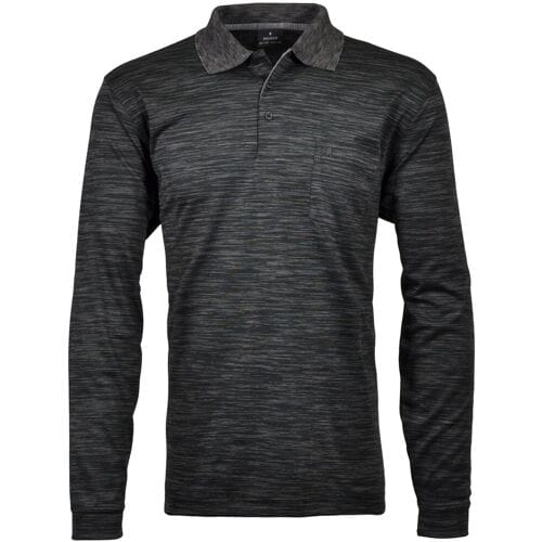 Ragman Polo Softknit Easy Care Space Dyed Donker Grijs Melange / male