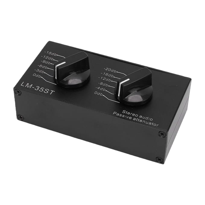 Stereo Geluid Passieve Demper Dubbel Kanaal Hoge Niveaus naar Lage Niveaus 6 Schakelmodi 3,5 mm AV-interface Verstelbaar black