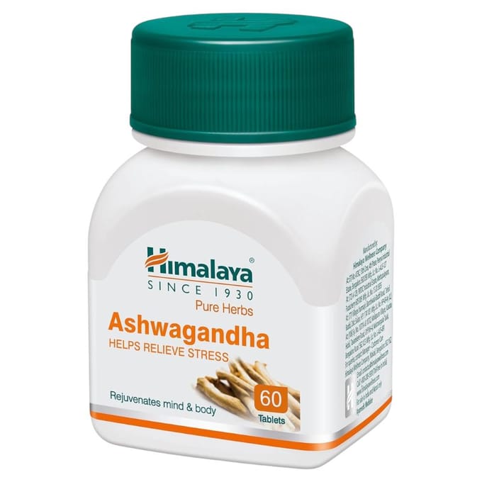 Himalaya Ashwagandha Algemene Welzijnstabletten Stressverlichting Energieboost Immuunondersteuning 60 Tabletten Pak van 2