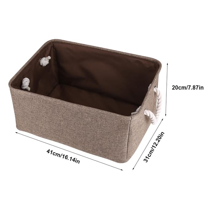 Opvouwbare Stoffen Opbergbak Mand Speelgoed Kleding Handdoek Wasbox Container Bruin L black