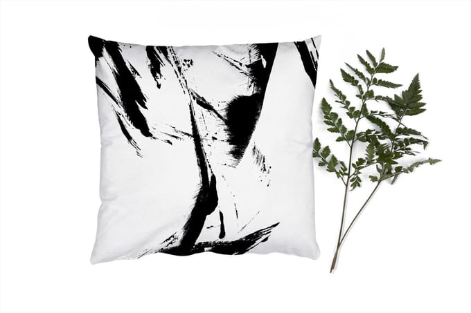 Sierkussens - Kussentjes Woonkamer - 60x60 cm - Verf - Zwart - Abstract