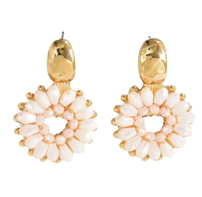Oorbellen -Fleur- wit -goud plating- Charme Bijoux