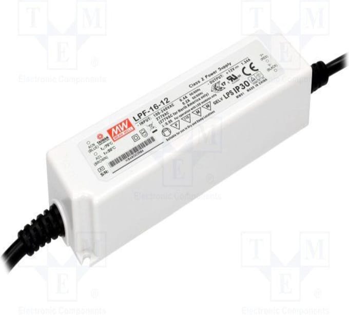 Mean Well LED Trafo 16W 12V DC 1340mA IP30 CV
