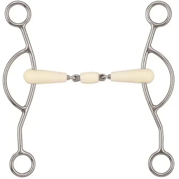 Amerikaans mondbit voor paarden met dubbele scharnier + roller Soyo Happy mouth