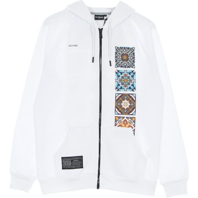Sweatshirt met capuchon voor heren, printplaat en capuchon, wit