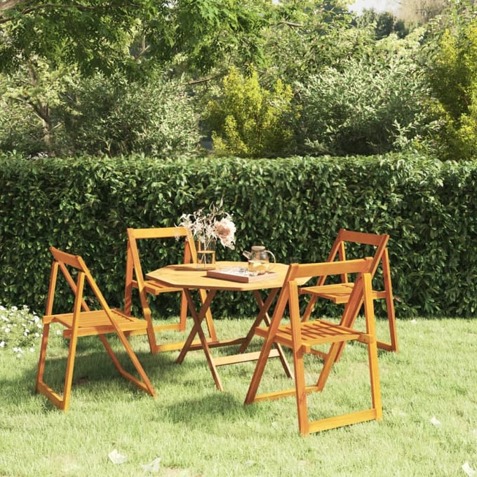 vidaXL - Klapstoelen - 4 - stuks - van - massief - acaciahout
