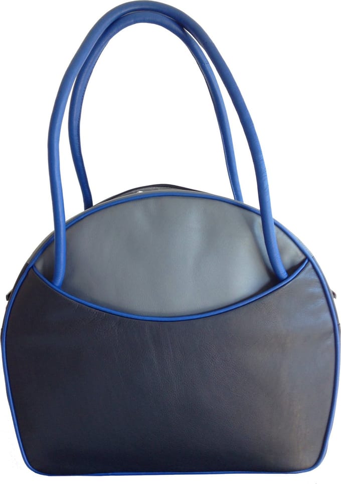 13" Leren laptoptas Russia XL donkergrijs - grijs - blauw