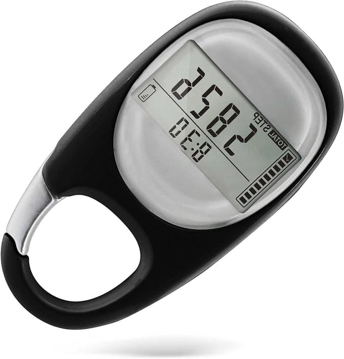 3D Stappenteller - Loopmeter Activiteitstracker - Stappen Tellen - Zonder App - 7.6cm x 4.5cm - Zwart