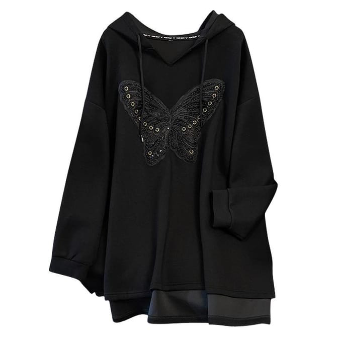 9XL Femmes Décontracté Manches Longues Imprimé Lettres Sport Sweat à Capuche Pull Tops Pull 5XL noir