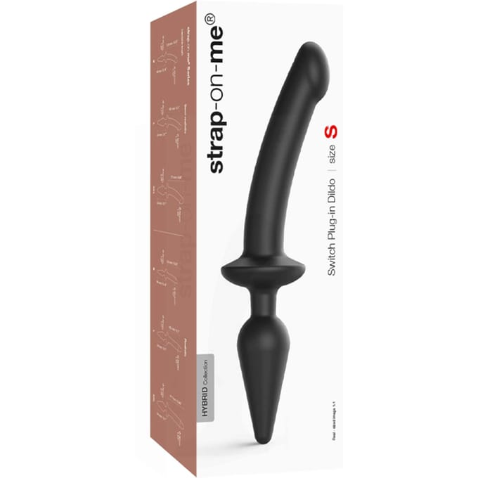 Strap-On-Me - Switch Plug-In - Dildo & Buttplug - Zwart - Maat S