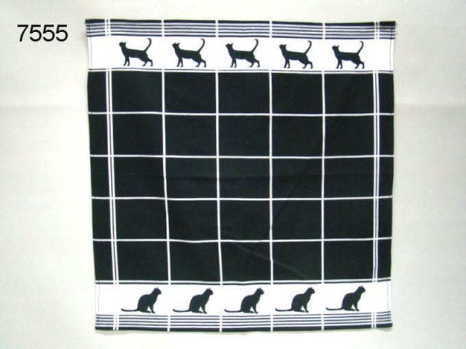Geharo Theedoek Katten – 60 x 60 cm – 100% Katoen – Zwart/Wit