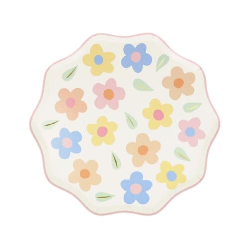 Meri meri - bordjes papier klein à 8 stuks, happy flowers