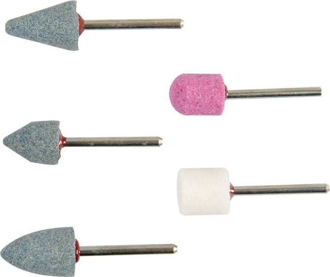 KWB - Slijpsteenset Mini op 3mm stift - Slijpstift Stiftsteen - 5-delig