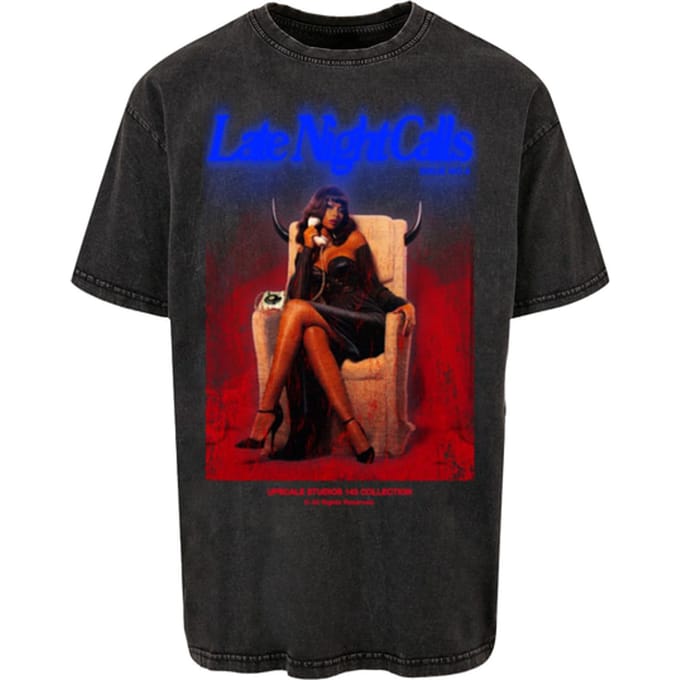 Mister Tee Late Night Calls Acid Heavy Oversize T-shirt Zwart