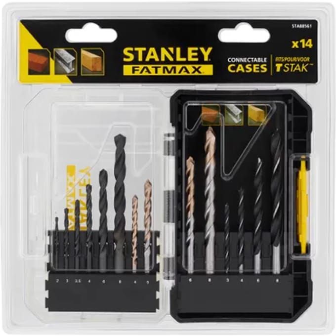 Stanley Multimateriaalboor Set - Diam. 2-8mm - 14 Stuks