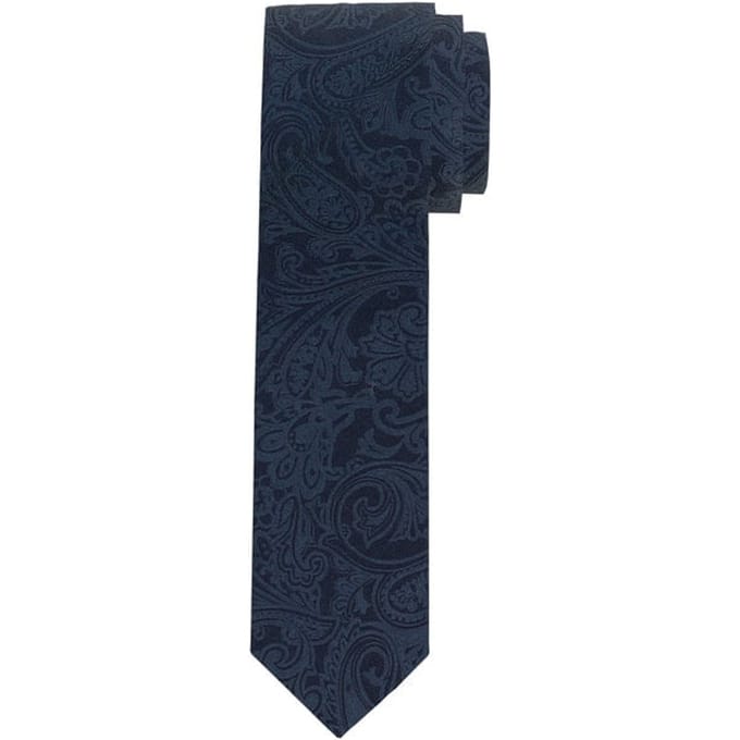OLYMP smalle stropdas - marineblauw