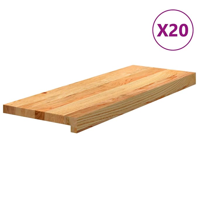 vidaXL - Traptreden - 20 - st - 70x25x2 - cm - massief - eikenhout - lichtbruin