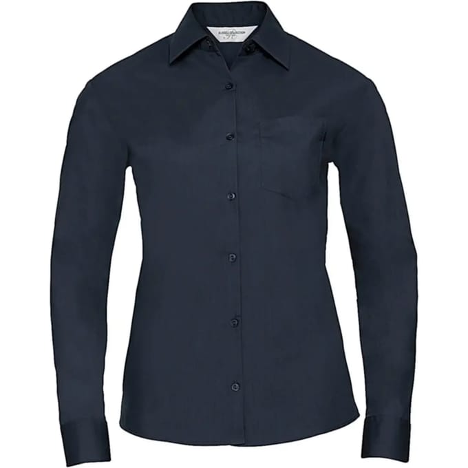 Dameshemd met lange mouwen Russell Athletic Poplin