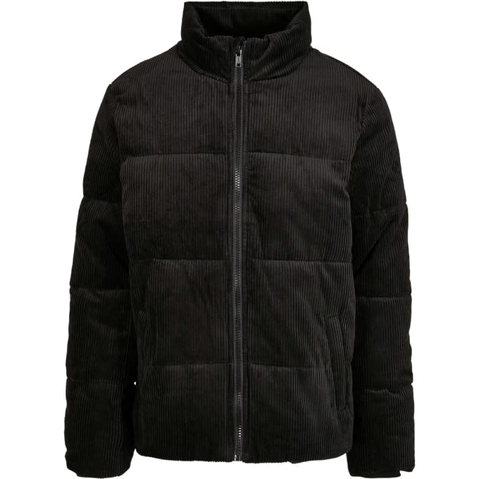 Urban Classics - Boxy Corduroy Puffer winterjas - S - Zwart