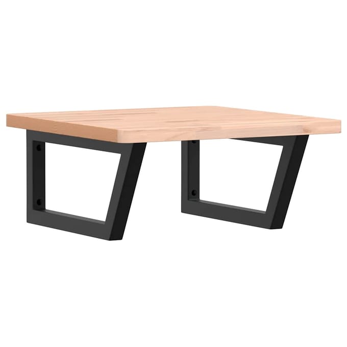 vidaXL - Badkamer - wandschap - staal - en - massief - beukenhout