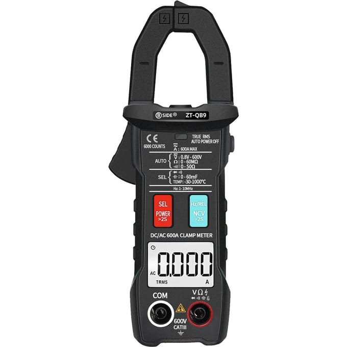 BSIDE 6000 Counts Digitale Stroomtang True RMS Multimeter Stroomtang AC DC Spanning Stroommeter zwart
