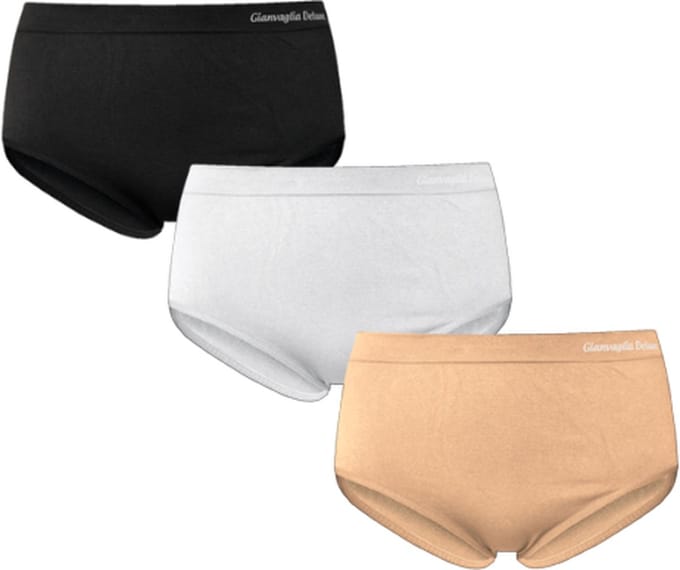 Gianvaglia - dames slip - Naadloos microfiber elastisch comfort slip - 3-pack basic kleur - S/L