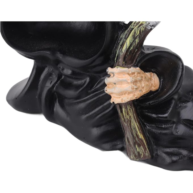 Grim Reaper Sculptuur Hars Gotisch Bureaubeeldje Figuur Decoratie met Zeis voor Halloween gray