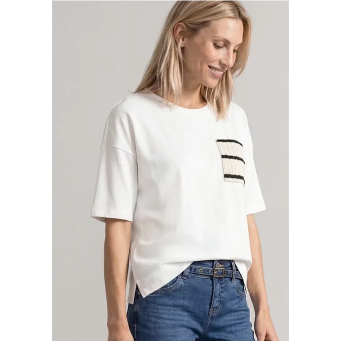 Shirt met ronde hals en borstzak