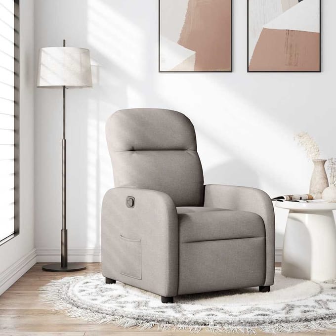 vidaXL - Fauteuil - verstelbaar - stof - taupe