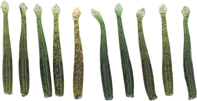 Zacht Kunstaas - Regenworm Aas - Vissen Buiten - Levendige Kleuren - 10 cm - Gemengd