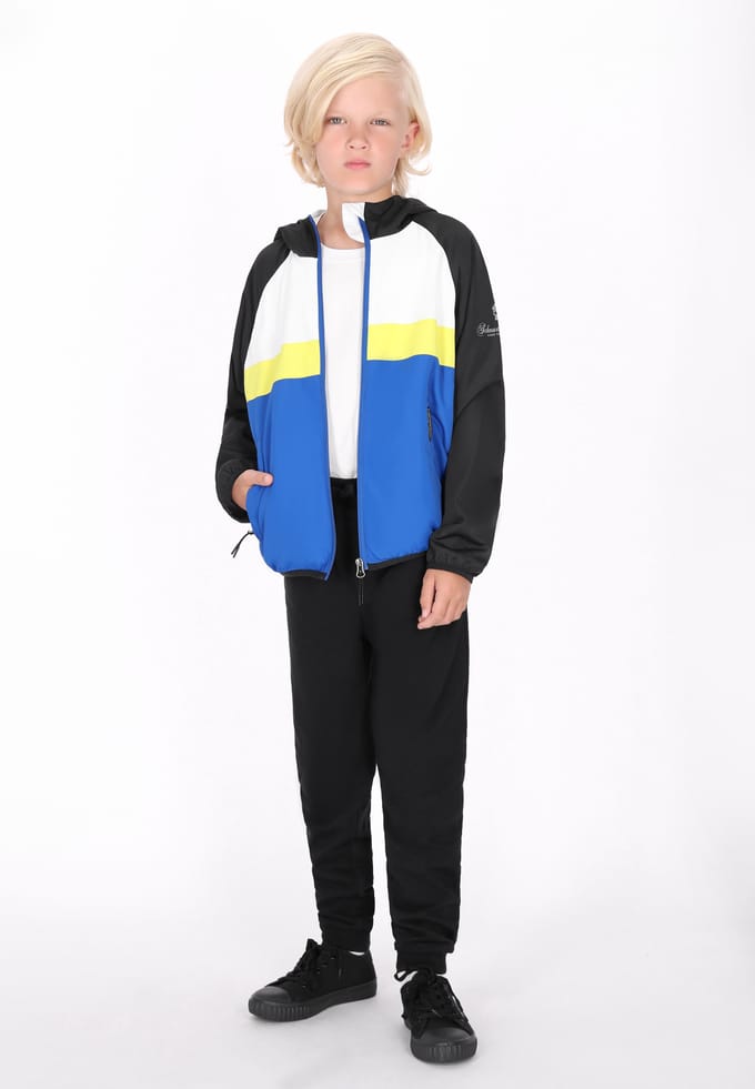 Schmuddelwedda Anorak jongens (kinderen) Koningsblauw kleurblok