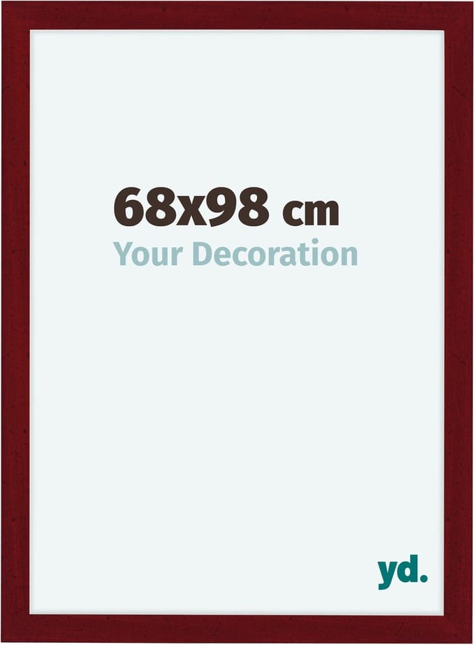 Your Decoration - Fotolijst 68x98 cm - MDF - Wijnrood Geveegd - Como