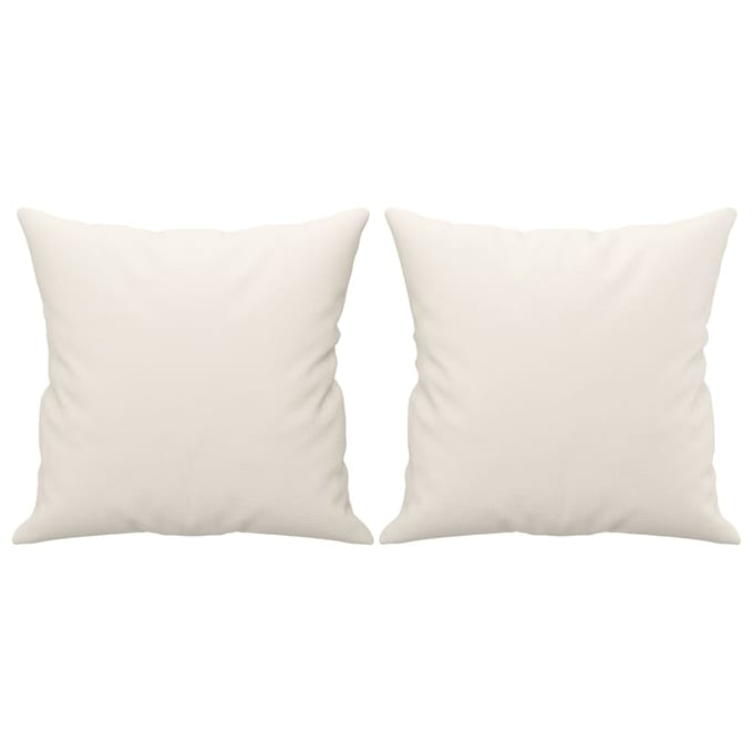 vidaXL - Sierkussens - 2 - st - 40x40 - cm - kunstleer - crèmekleurig